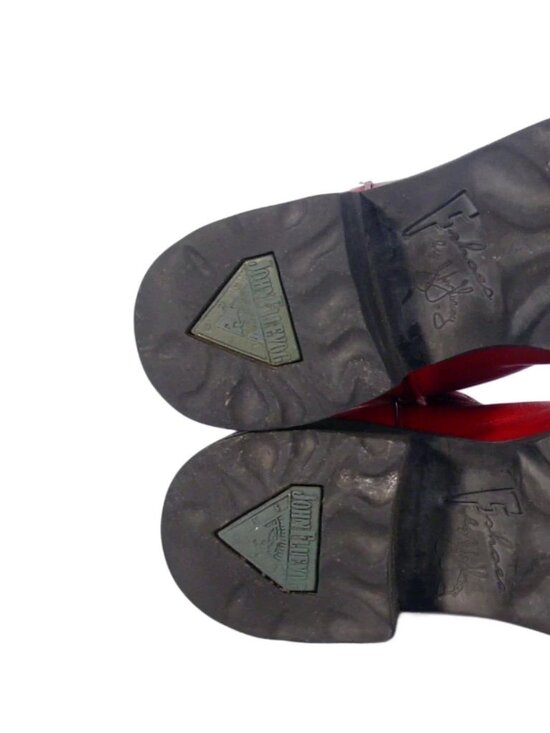 JOHN FLUEVOG F-Shoe Brick Red Leather Cowboy Boots Wom 10.5 - Made in MEXICO - Picture 8 of 11